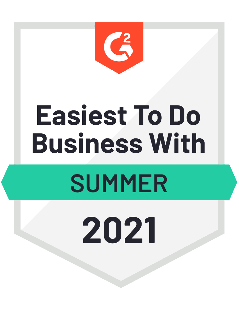 G2 easiest to do business with summer 2021 award