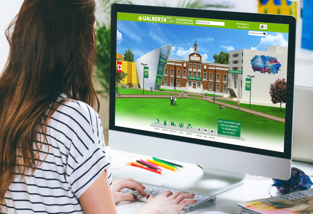 Student in the University of Alberta virtual environment from 6Connex